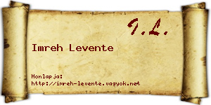 Imreh Levente névjegykártya